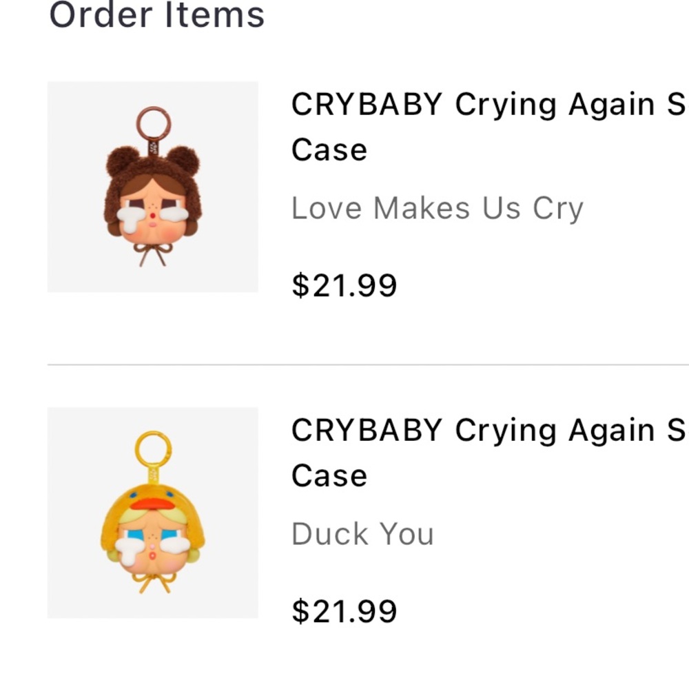 Pop Mart Crybaby Crying Again Earphone Case Duck You - Picture 5 of 5